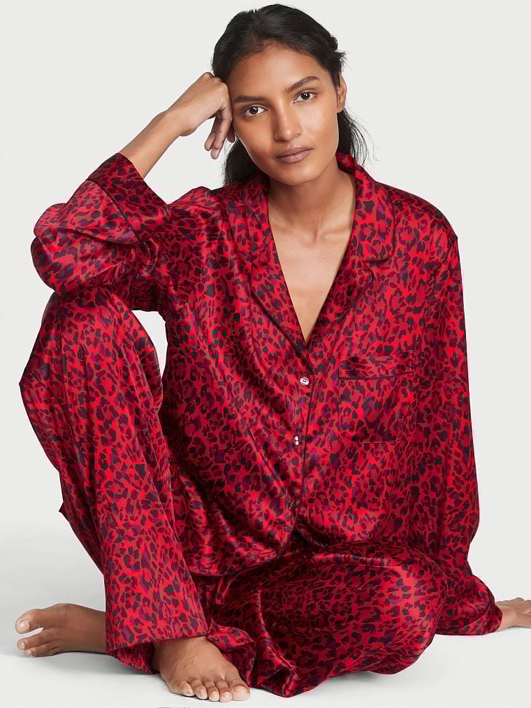Pyjama satin leopard outlet