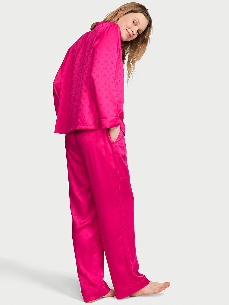 Signature Satin Long Pajama Set image number null