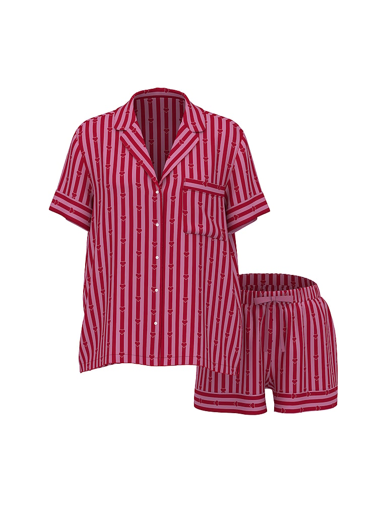 Signature Satin Short Pajama Set image number null