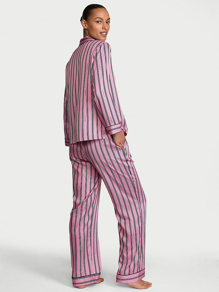 Signature Satin Long Pajama Set image number null