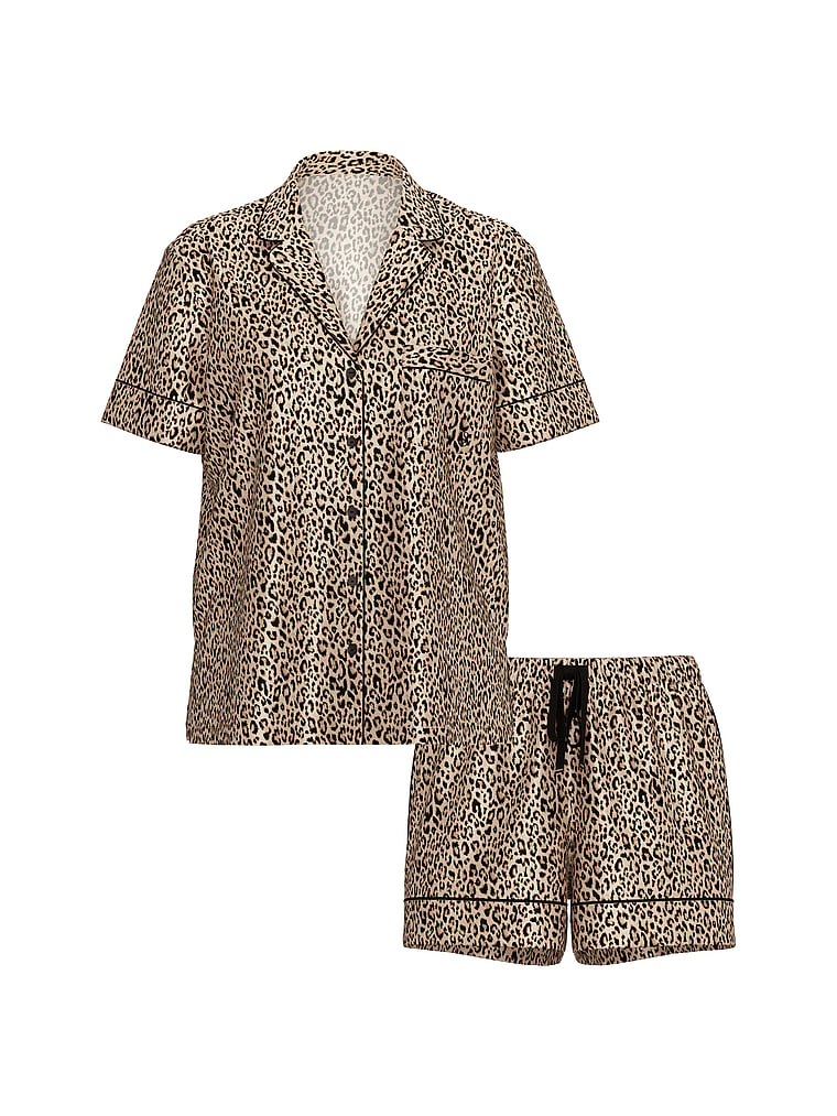 Signature Satin Short Pajama Set image number null