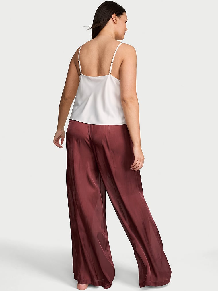 Luxe Sheer Satin Wide-Leg Pant image number null