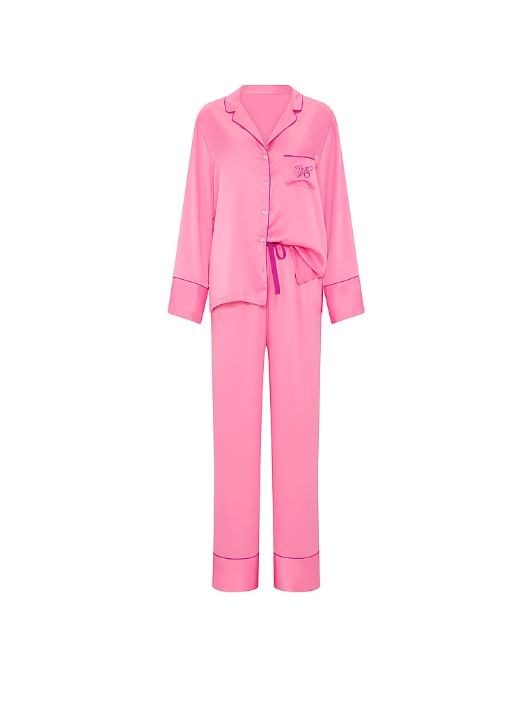 Signature Satin Long Pajama Set image number null