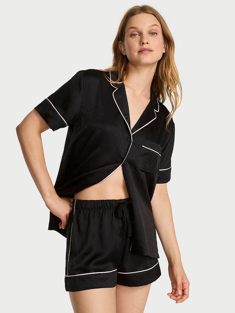 Satin Short Pajama Set image number null